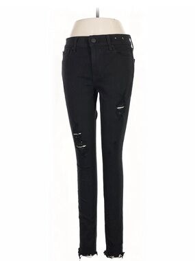 Express Black Distressed Ankle Jeans